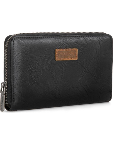 Billetera de Mujer Wrangler 119001BK Negra de Cuero Vegano