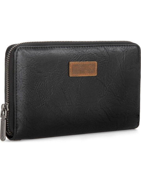 Billetera de Mujer Wrangler 119001BK Negra de Cuero Vegano Billetera de Mujer Wrangler 119001BK Negra de Cuero Vegano