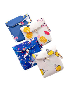 4 Bolsos de Algodón para Toallas Sanitarias Tiger007 13x13cm