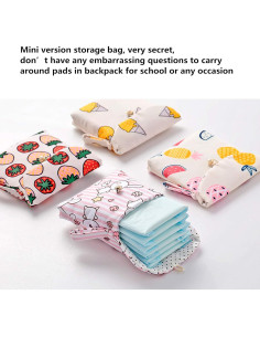 4 Bolsos de Algodón para Toallas Sanitarias Tiger007 13x13cm 2