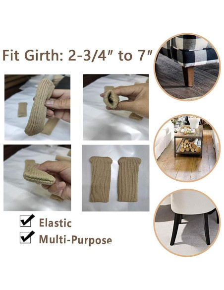 24 Protectores de Piso para Muebles OEEKOI - Beige, Antideslizantes