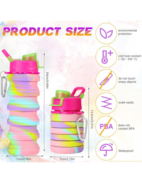 20 Botellas de Agua Plegables Sunnyray 500 ml Camuflaje