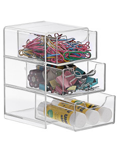 Organizador de Escritorio Acrílico BTSKY 3 Cajones 7.9x8.9x13cm
