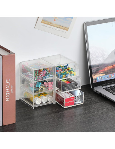 Organizador de Escritorio Acrílico BTSKY 3 Cajones 7.9x8.9x13cm