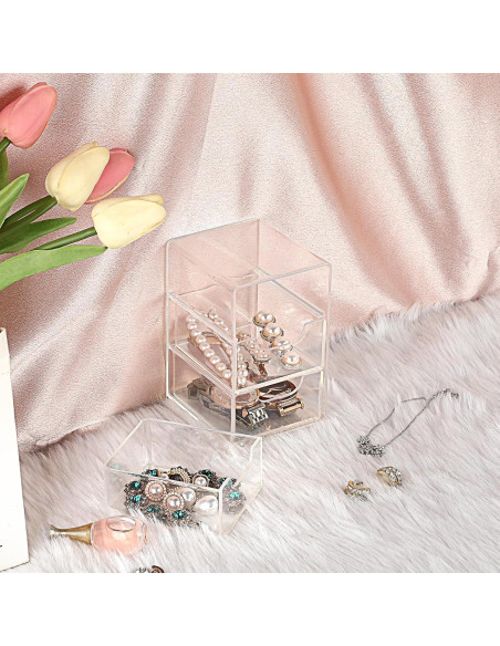 Organizador de Escritorio Acrílico BTSKY 3 Cajones 7.9x8.9x13cm