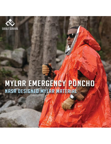 Poncho de Lluvia de Emergencia Everlit Mylar 119.4x101.6cm