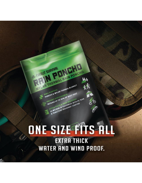 Poncho de Lluvia de Emergencia Everlit Mylar 119.4x101.6cm