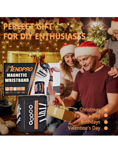 Banda Magnética para Muñeca MENDPRO con 15 Imanes y 2 Bolsillos
