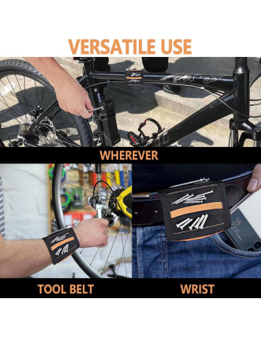 Banda Magnética para Muñeca MENDPRO con 15 Imanes y 2 Bolsillos