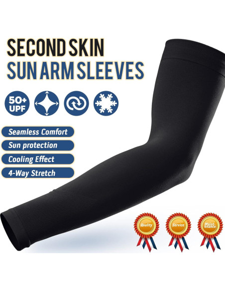 Mangas de brazo GOUNOD UV 50 para hombres y mujeres - 1 par negro