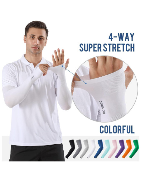 Mangas de brazo GOUNOD UV 50 para hombres y mujeres - 1 par negro