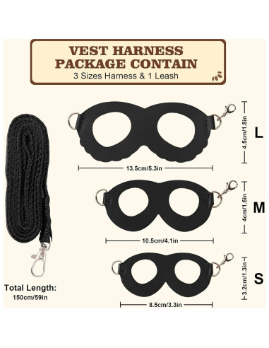 Juego de Arnés y Correa Ajustable Swirge para Animales Pequeños