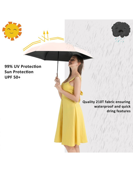 Paraguas de Viaje BAODINI Compacto UV 50+ 106.68 cm Paquete 2 Paraguas de Viaje BAODINI Compacto UV 50+ 106.68 cm Paquete 2