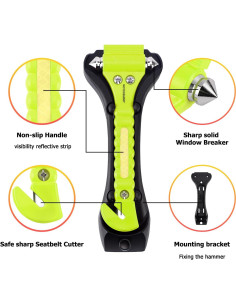 Juego de 2 Martillos de Seguridad MOTORBUDDY con Cortador 2