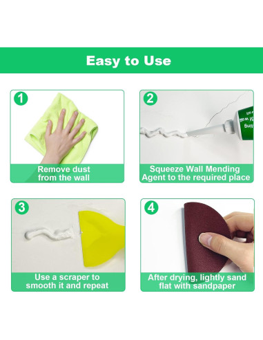 Kit de Reparación de Pared GQLife con Raspador y Pasta 100g