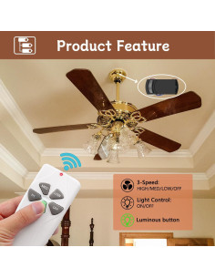 Control Remoto Universal para Ventilador de Techo FEKOTS RC-53T 2