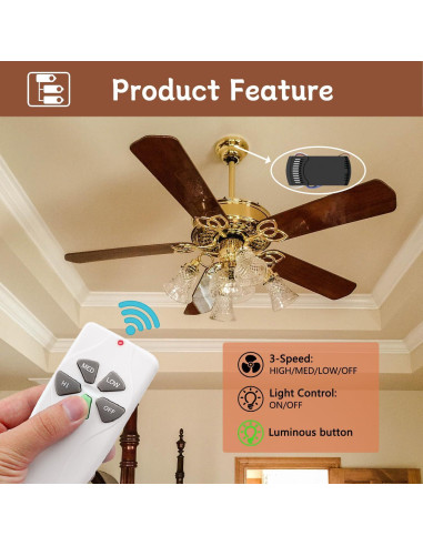 Control Remoto Universal para Ventilador de Techo FEKOTS RC-53T