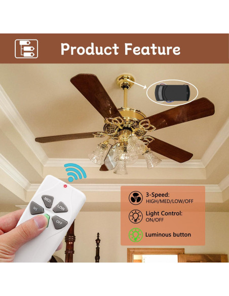 Control Remoto Universal para Ventilador de Techo FEKOTS RC-53T Control Remoto Universal para Ventilador de Techo FEKOTS RC-53T