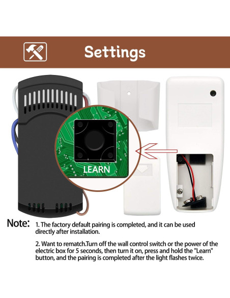 Control Remoto Universal para Ventilador de Techo FEKOTS RC-53T Control Remoto Universal para Ventilador de Techo FEKOTS RC-53T