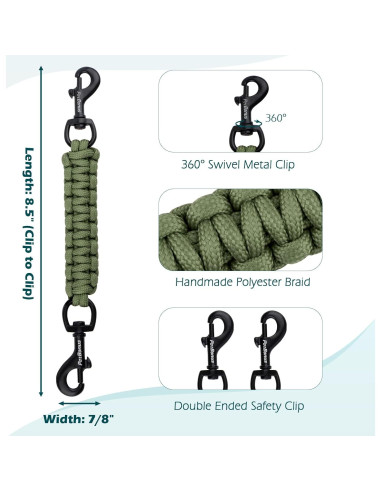 Clip de Seguridad para Collar de Perro PetBonus Verde Militar