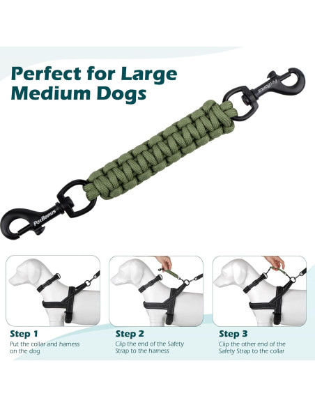 Clip de Seguridad para Collar de Perro PetBonus Verde Militar