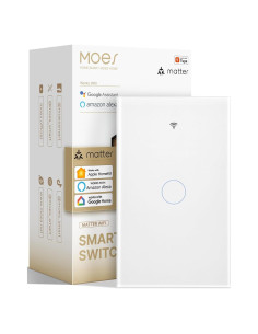 Interruptor de Pared Táctil Inteligente MOES Matter Blanco 1 Gang
