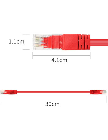Cable Ethernet Cat6 RIIEYOCA 30cm - Paquete de 8 Unidades