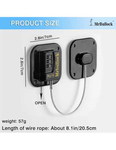 Cerradura de Refrigerador Sin Llave para Niños - Seguridad Negra