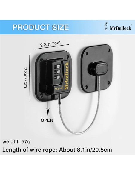 Cerradura de Refrigerador Sin Llave para Niños - Seguridad Negra