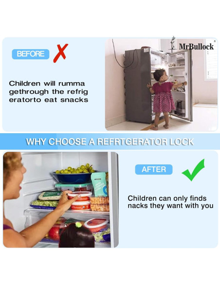 Cerradura de Refrigerador Sin Llave para Niños - Seguridad Negra