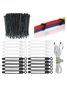 Juego Organizador de Cables 120 Piezas Wahsure - Silicona y Nylon