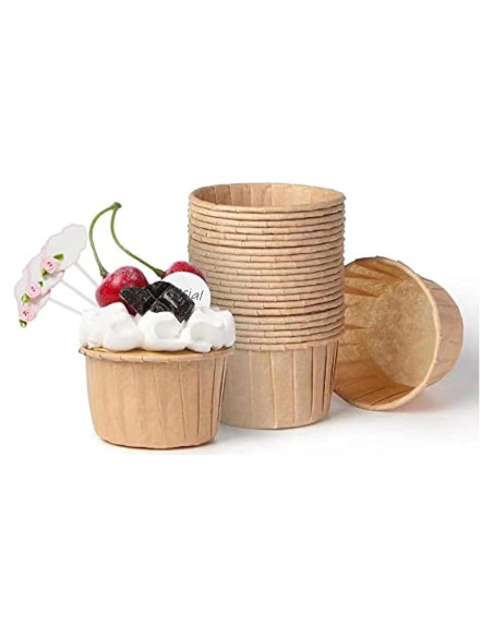 Forros de Cupcake Nax Caki Marrón 30pcs Resistentes a Grasas