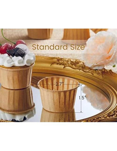Forros de Cupcake Nax Caki Marrón 30pcs Resistentes a Grasas