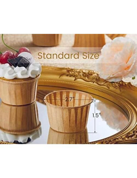 Forros de Cupcake Nax Caki Marrón 30pcs Resistentes a Grasas