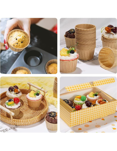 Forros de Cupcake Nax Caki Marrón 30pcs Resistentes a Grasas