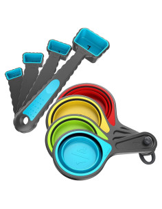 Juego de cucharas y tazas medidoras colapsables Kaptron 8 piezas