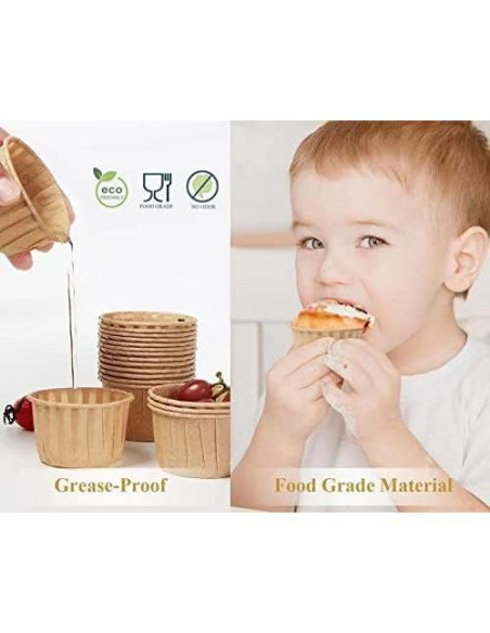 Forros de Cupcake Nax Caki Marrón 30pcs Resistentes a Grasas
