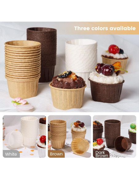 Forros de Cupcake Nax Caki Marrón 30pcs Resistentes a Grasas
