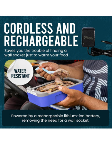 Hot Bento Caja Almuerzo Autocalentable Portátil 2L Negro