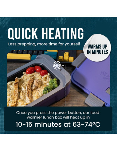 Hot Bento Caja Almuerzo Autocalentable Portátil 2L Negro