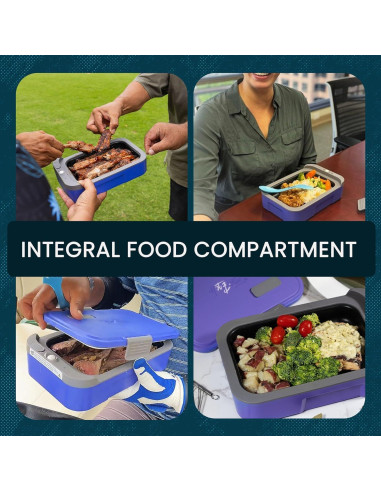 Hot Bento Caja Almuerzo Autocalentable Portátil 2L Negro