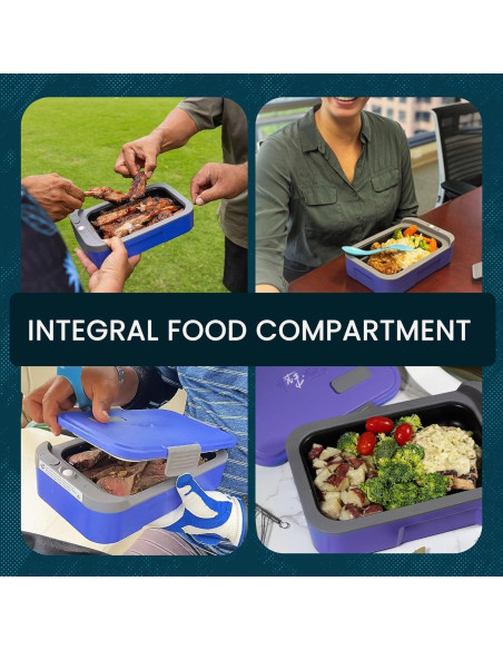 Hot Bento Caja Almuerzo Autocalentable Portátil 2L Negro