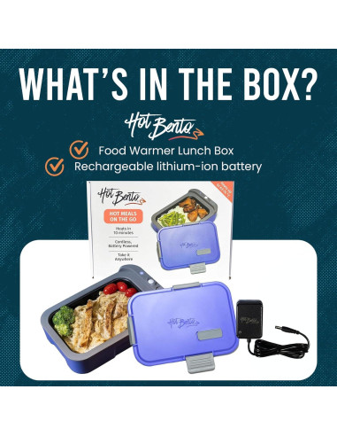 Hot Bento Caja Almuerzo Autocalentable Portátil 2L Negro