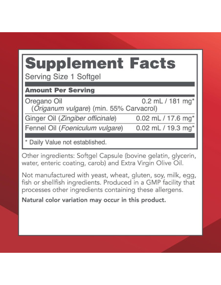Aceite de Orégano Protocolo Para el Equilibrio de Vida 90 Cápsulas