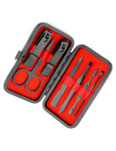 Juego de Manicura 8 en 1 MDOZQ Negro con Estuche de Cuero