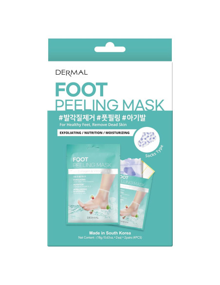 Mascarilla Exfoliante para Pies Dermal Korea - 2 Paquetes con Aloe Vera y Colágeno Mascarilla Exfoliante para Pies Dermal Korea - 2 Paquetes con Aloe Vera y Colágeno