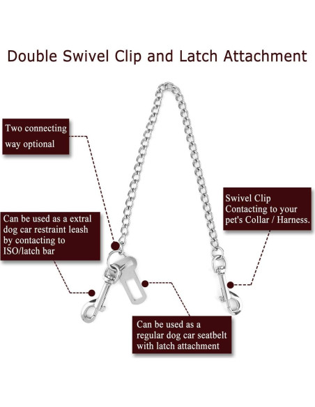 Correa de Seguridad para Perros Mogoko 20.8" Acero Inoxidable