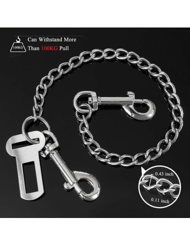 Correa de Seguridad para Perros Mogoko 20.8" Acero Inoxidable