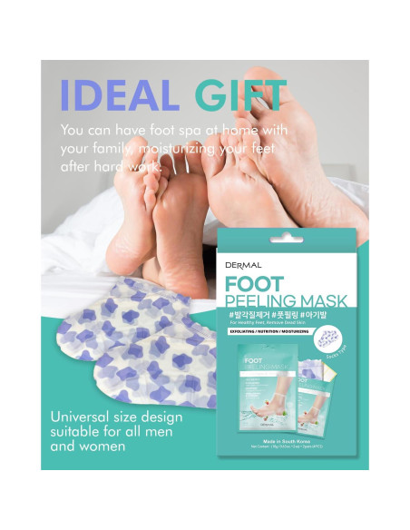Mascarilla Exfoliante para Pies Dermal Korea - 2 Paquetes con Aloe Vera y Colágeno Mascarilla Exfoliante para Pies Dermal Korea - 2 Paquetes con Aloe Vera y Colágeno