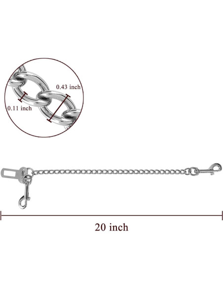 Correa de Seguridad para Perros Mogoko 20.8" Acero Inoxidable